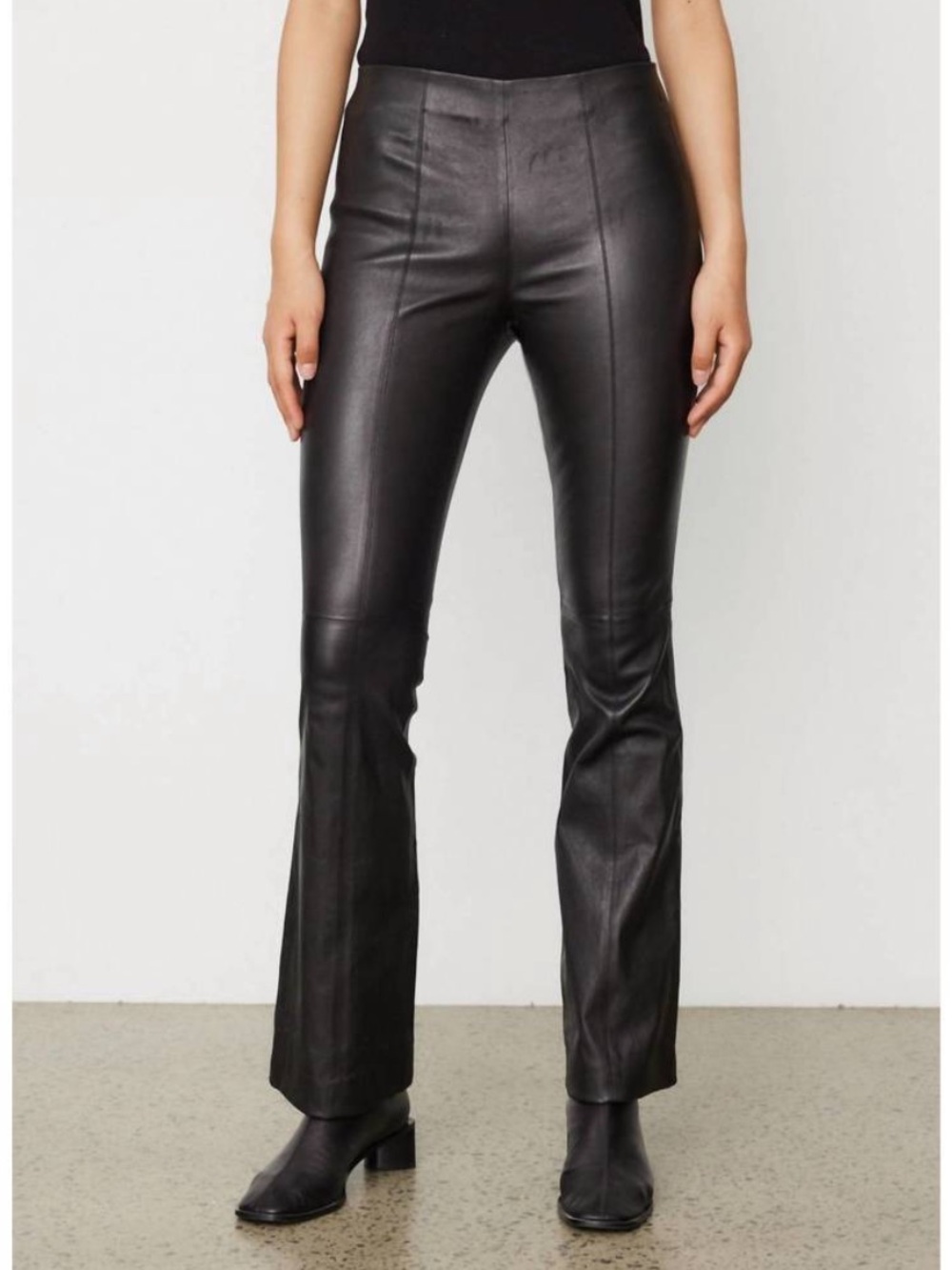 Rag & Bone Simone Flare Lambskin Leather Black Pants NWT Sz 6